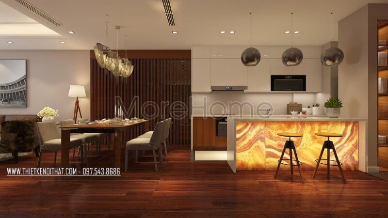 Mẫu tủ bếp chung cư đơn giản kết hợp sư dụng tone màu trắng ấn tượng mang đến cảm giác sạch sẽ, tinh tế nhẹ nhàng, tạo cảm giác cơi nới cho không gian. Tủ bếp gỗ, tủ bếp gỗ tự nhiên, tủ bếp tân cổ điển